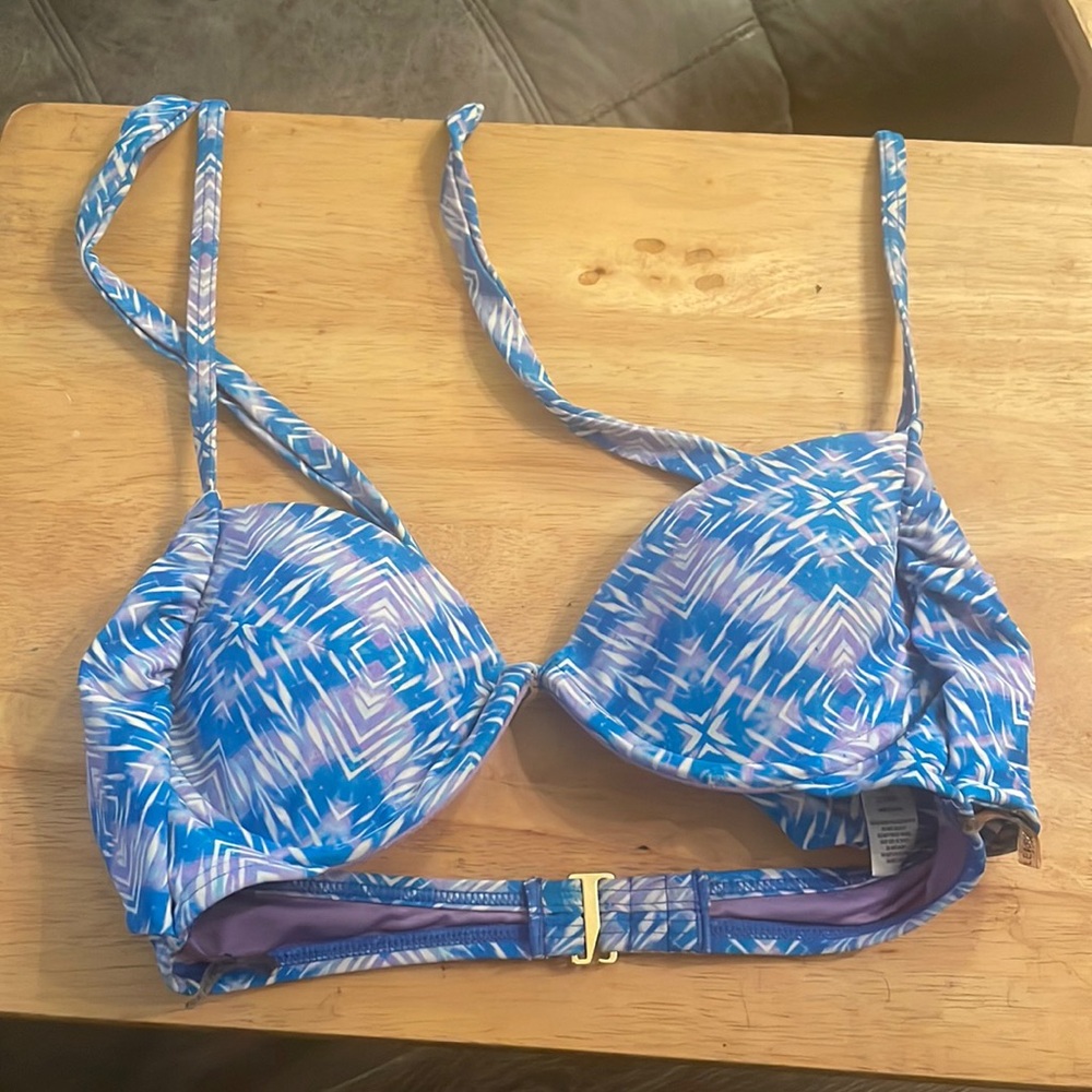 Blue and purple bikini top